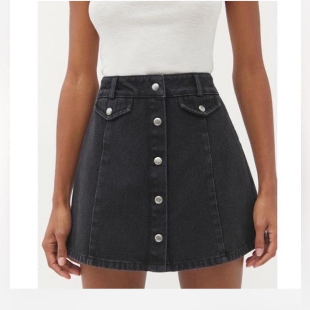 BDG black button skirt